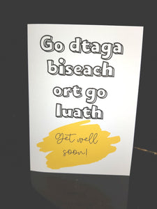 Gaeilge Card: Get Well Soon.